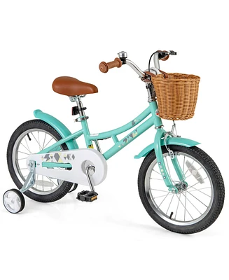 Inch Kids Bike Retro Bicycle with Adjustable Height Basket for Ages 4-8 Years Old