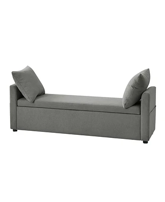 Gema Modern Storage Bench with Two Pillows and Pocket