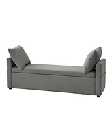 Gema Modern Storage Bench with Two Pillows and Pocket