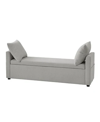 Gema Modern Storage Bench with Two Pillows and Pocket