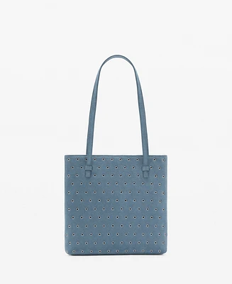 Mango Women's Die-Cut Leather Shopper Bag