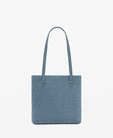Mango Women's Die-Cut Leather Shopper Bag