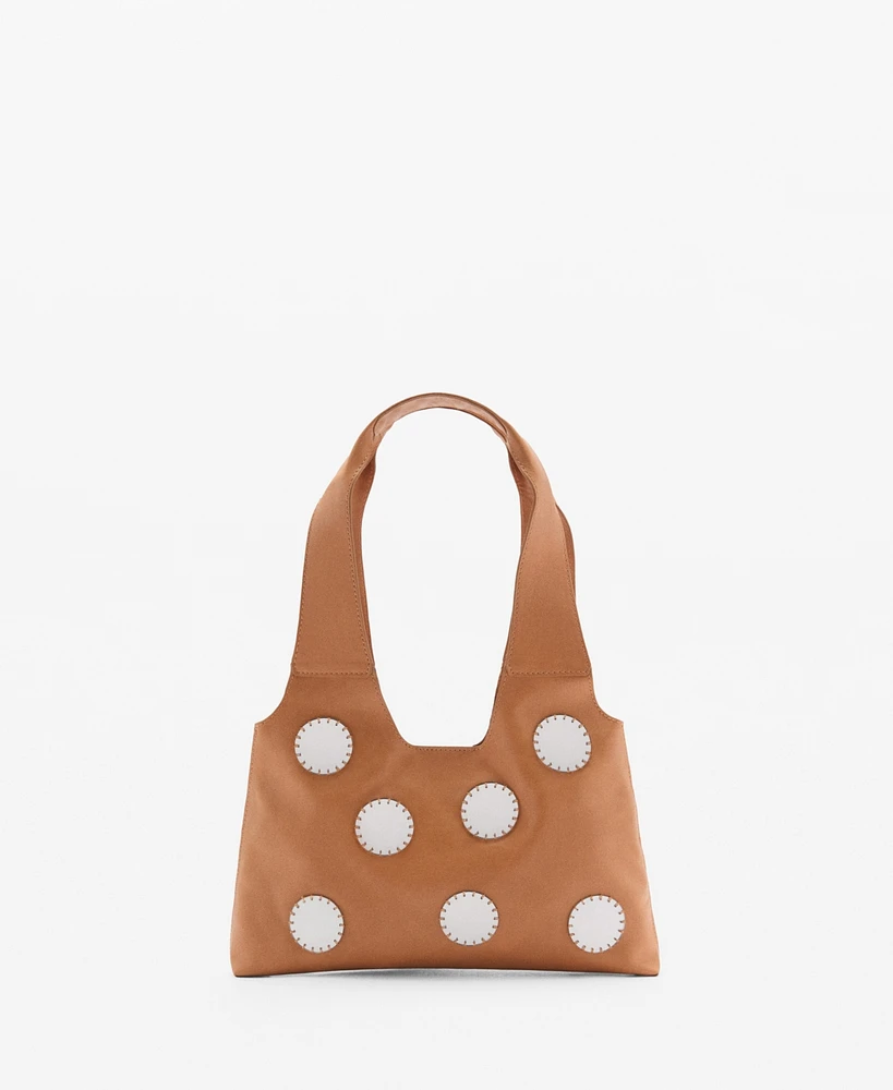 Mango Women's Mirror Details Leather Shoulder Bag