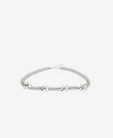 Mango Women's Metallic Flower Chain Belt