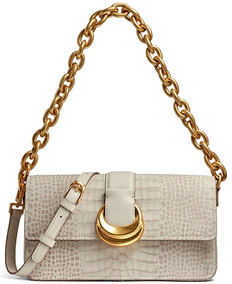 Donna Karan Valley Stream Embossed Croco Shoulder