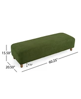 Rectangular Upholstered Ottoman Bench with Foam Cushion and Wood Legs for Living Room or Bedroom Seating Modern Accent Furniture-The Pop Home