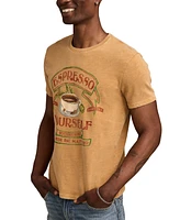 Lucky Brand Men's Espresso Yourself Short Sleeve Crewneck Graphic T-Shirt