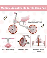 4-in-1 Kids Trike Bike with Adjustable Parent Push Handle and Seat Height