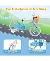 16-Inch Kids Bike with Adjustable Handlebar for Girls Boys Age 4-7