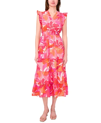 Msk Petite Floral-Print Maxi Dress