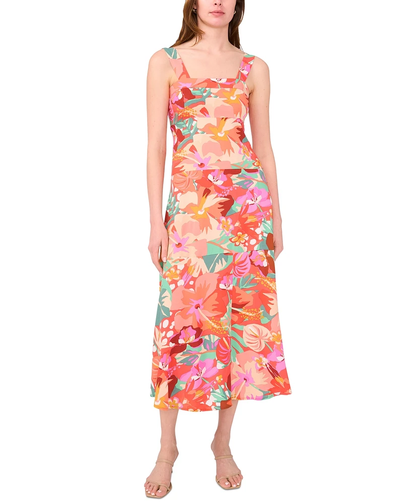 Msk Petite Floral-Print Maxi Dress