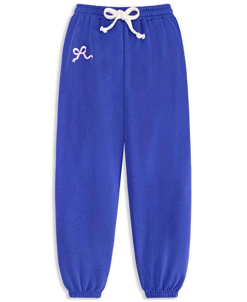 With Jules Big Girls Bow-Graphic Jogger Sweatpants