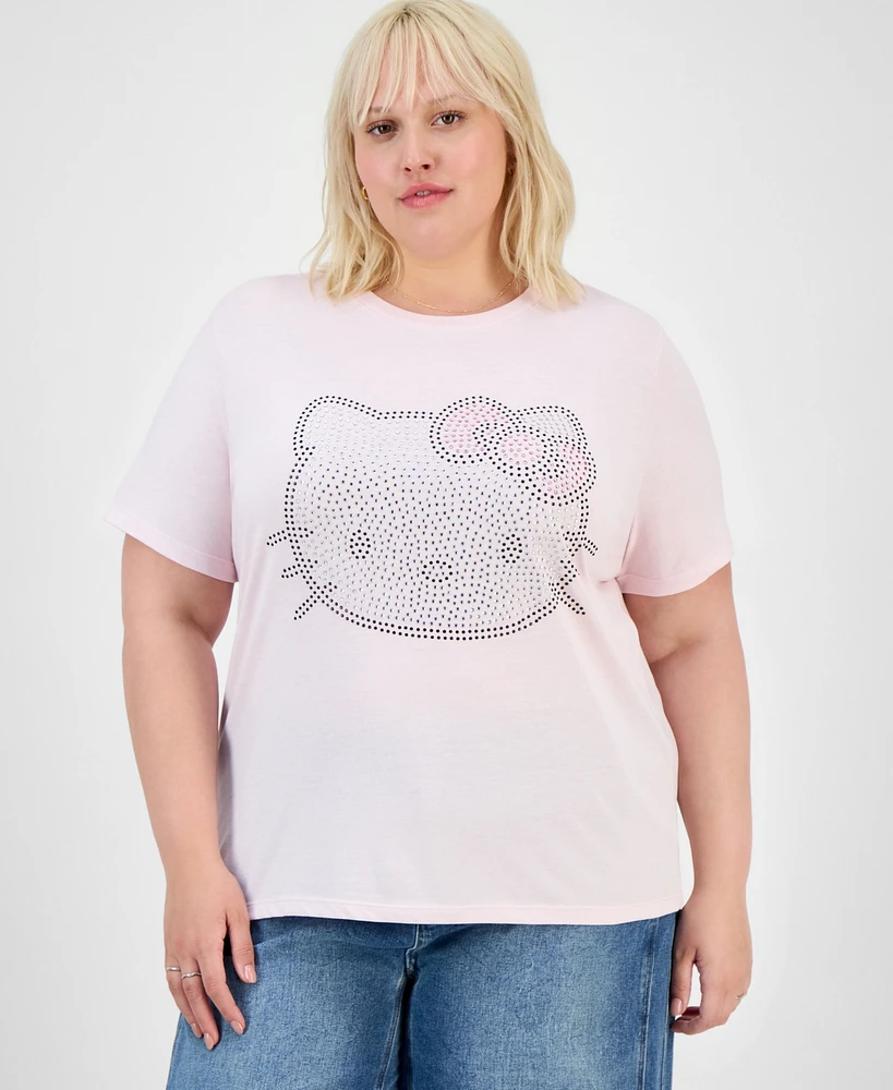 Grayson Threads, The Label Trendy Plus Rhinestone Hello Kitty Tee