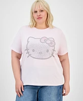Grayson Threads, The Label Trendy Plus Rhinestone Hello Kitty Tee