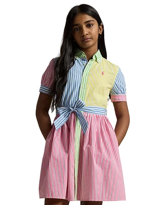 Polo Ralph Lauren Big Girls Striped Cotton Fun Shirtdress