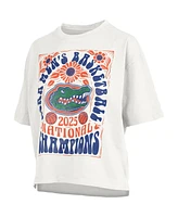 Pressbox Women's White Florida Gators 2025 Ncaa Men's Basketball National Champions Harmony Motley Crew Oversized Slub T-Shirt