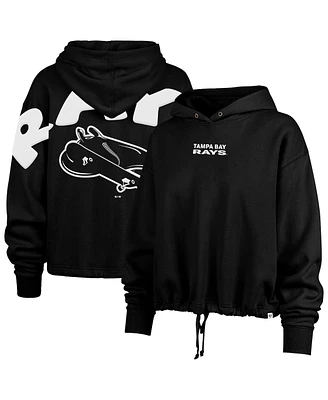 '47 Brand Women's Black Tampa Bay Rays City Connect Venice Cropped Pullover Hoodie