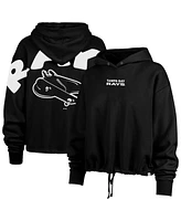 '47 Brand Women's Black Tampa Bay Rays City Connect Venice Cropped Pullover Hoodie