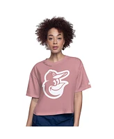 Starter Women's Pink Baltimore Orioles Play the Ball Boxy Cropped T-Shirt