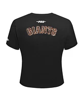 Pro Standard Women's Black San Francisco Giants Game Day Classics Baby Doll Cropped T-Shirt