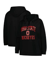 Fanatics Women's Black Ohio State Buckeyes Heart Soul Notch Neck Pullover Hoodie