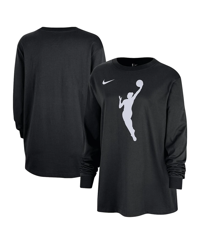 Nike Women's Wnba Jump Woman Logo Boyfriend Oversized Long Sleeve T-Shirt