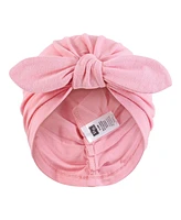 Hudson Baby Baby Girls Hudson Turban Cotton Headwraps, Butterfly Floral, 0-24 Months