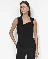 Dkny Women's Asymmetrical-Neck Sleeveless Top