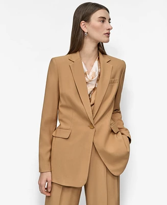 Dkny Women's Notched Collar One-Button Blazer