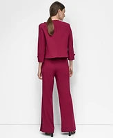 Dkny Women's Zip-Front Collarless Cropped Jacket