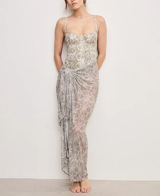 Good American Women's Ombre Mesh Sarong Cover-Up