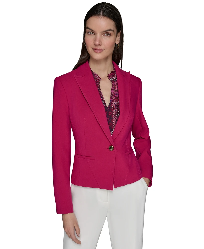 Karl Lagerfeld Paris Women's Peak-Lapel Cropped Jacket