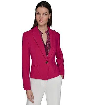 Karl Lagerfeld Paris Women's Peak-Lapel Cropped Jacket