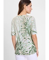 Olsen Women's Embellished Palm Print T-Shirt