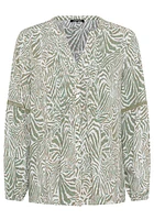 Olsen Women's Neo Animal Print Tunic Blouse