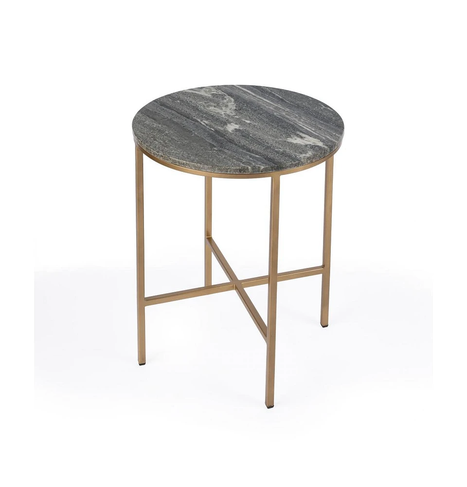 Luxury Round Marble End Table for Living Room
