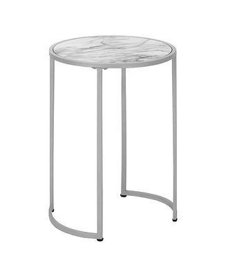 Compact Round End Table for Living Room or Bedroom
