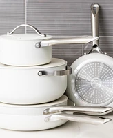 Alva Mobi 8-Piece Cream Nonstick Cookware Set - Non-Toxic Pfas/Ptfe/Pfoa-Free, Induction & Oven Compatible, Dishwasher Safe