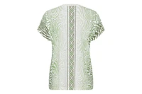 Olsen Women's Multi-Print Tie Neck T-Shirt