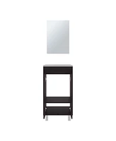Ingold Bathroom Set, Cabinet with Sink + Mirror, 2 Doors, 4 Legs, Shelves, 1 White