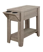 Rustic Wooden End Table with Lower Display Shelf