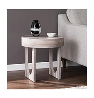 20" Brown Manufactured Wood Round End Table