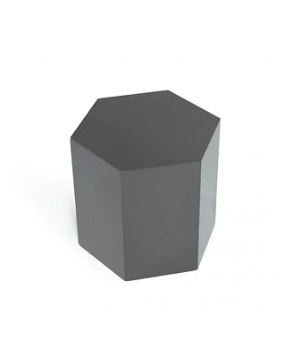 Modern Light Grey High Gloss Hexagonal End Table