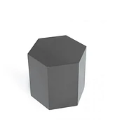 Modern Light Grey High Gloss Hexagonal End Table