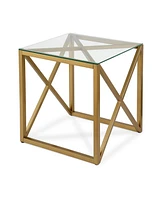 Industrial Square End Table with Solid Steel Construction – Modern Accent Furniture