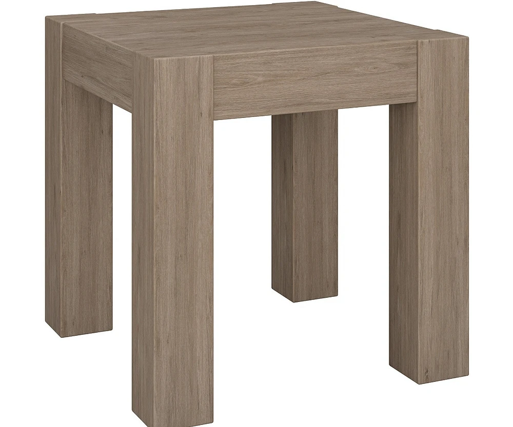 Wood Square End Table for Living Room – Classic Accent with Storage Shelf