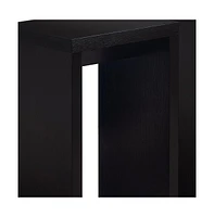 Rustic Wood and Metal End Table with Convenient Shelf