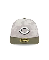 New Era Men's Light Beige/Olive Cincinnati Reds 2025 Armed Forces Day Low Profile 59FIFTY Fitted Hat