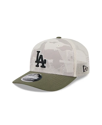 New Era Men's Light Beige/Olive Los Angeles Dodgers 2025 Armed Forces Day 9SEVENTY Adjustable Hat