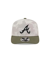 New Era Men's Light Beige/Olive Atlanta Braves 2025 Armed Forces Day 9SEVENTY Adjustable Hat